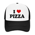 thumbnail image 2 of I Heart Pizza Love Food Funny Trucker Hat Mesh Cap Unisex Black, 2 of 5