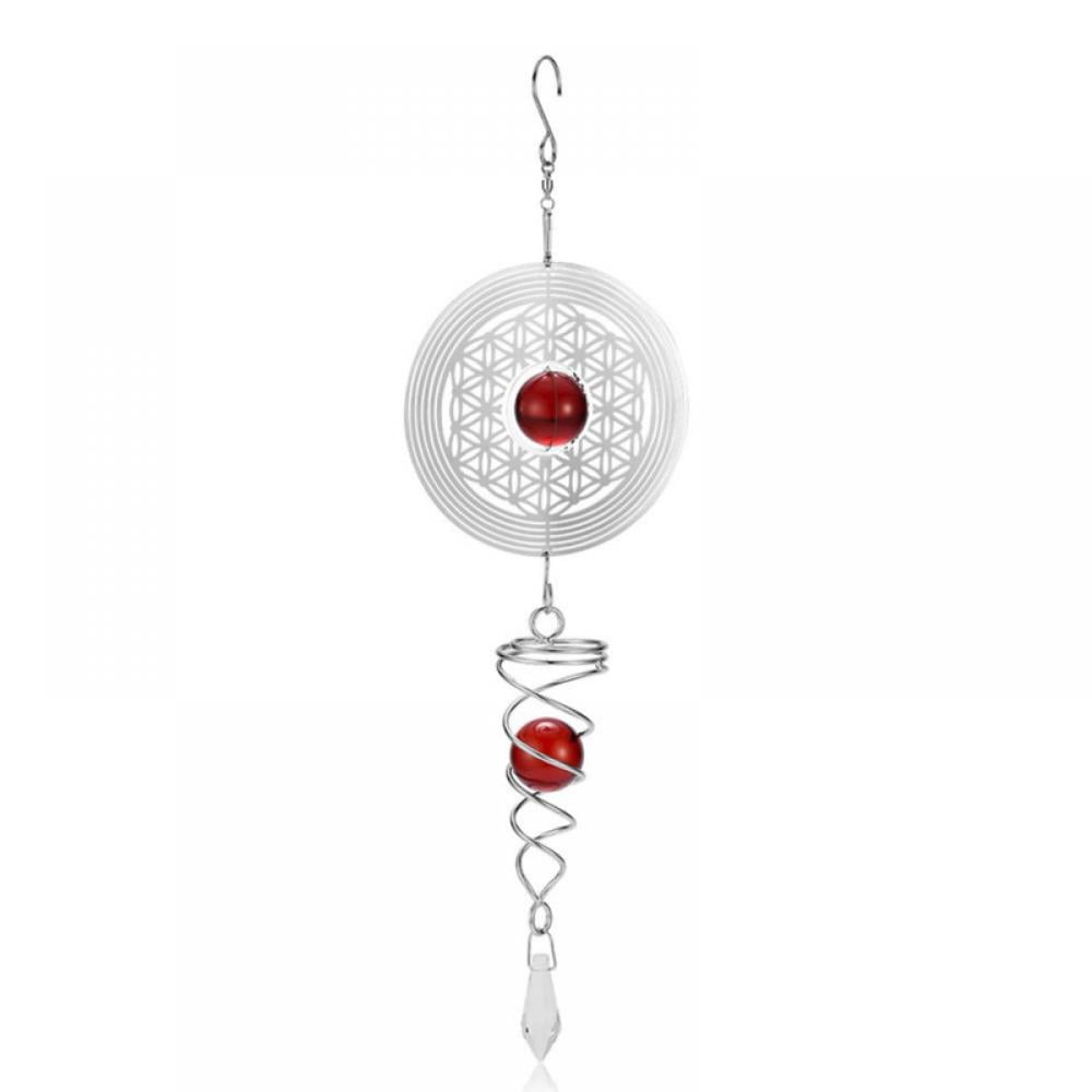 FANTADOOL Creative Handmade Wind Chime Mirror Hollow Rotating Wind