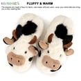 thumbnail image 3 of BadPiggies Cute Cow Slippers Fuzzy Plush Warm Non-Slip House Slides Shoes for Women Girls Men, 3 of 8