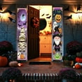 thumbnail image 2 of Feltree Halloween Door Couplet Banner, 70.87 Inch Orange Waterproof Polyester Set of 2 for Party Decor, Easy to Install for Carnival Photo Booth Decoration, 2 of 8