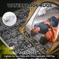 thumbnail image 4 of VUNATE Outdoor Rug 6x9 with Led Light Strips Patio Rug Clearance Plastic Waterproof Outdoor Mat for Picnic RV Porch Camping Reversible Outside Rug Black White, 4 of 6