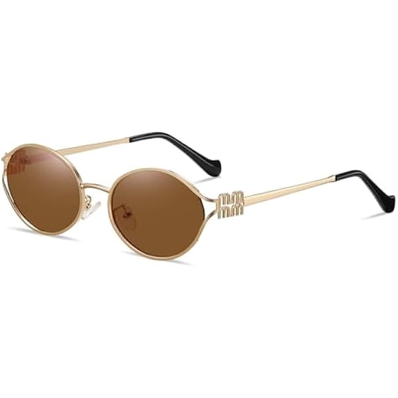 Retro Oval Sunglasses for Women Men UV400 Protection Stylish Vintage Shades Trendy Fashion Metal Frames Sun Glasses