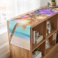 thumbnail image 6 of Coastal 36 Inch Table Runner, Ocean Palm Tree Summer Beach Purple Blue Farmhouse Dresser Scarf Cotton & Linen Tablerunner for Dining/Kitchen Island/Holiday Party Décor Small 13" x 36", 6 of 9