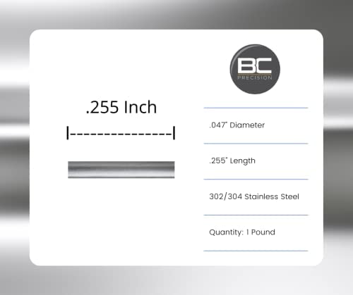 Stainless Steel Tumbling Media Pins - 0.047" Diameter, 0.255" Length - 1LB