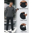thumbnail image 5 of NEIKU Men's Winter Warm Fleece Jogging Pants Water Resistant With 3 Zipper Pockets Athletic Gym Workout Sweatpants Black L, 5 of 7