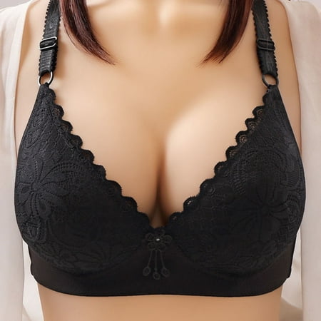

Floleo Bras for Women Deals Woman s Three-Breasted Comfortable Lace Gathered Together Daily Bra Underwear No Rims Valentines Day Gifts