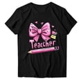 thumbnail image 4 of Xuyuer Women Graphic Print Round Neck Short Sleeve T-Shirt, Summer T-Shirt For School Season, 4 of 5