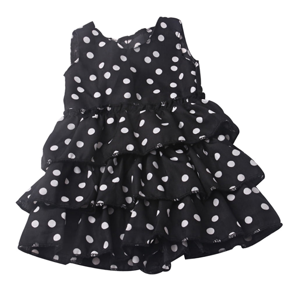Black with White Polka Dots Dress made for 18" American Girl Doll Clothes