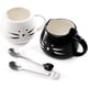 thumbnail image 3 of ZEAYEA Juego de 2 tazas de café con diseño de gato, taza de leche de té con cuchara de porcelana de 12 onzas para mujeres y niñas amantes de los gatos, tazas de pareja de gatitos, el mejor regalo, 3 of 3