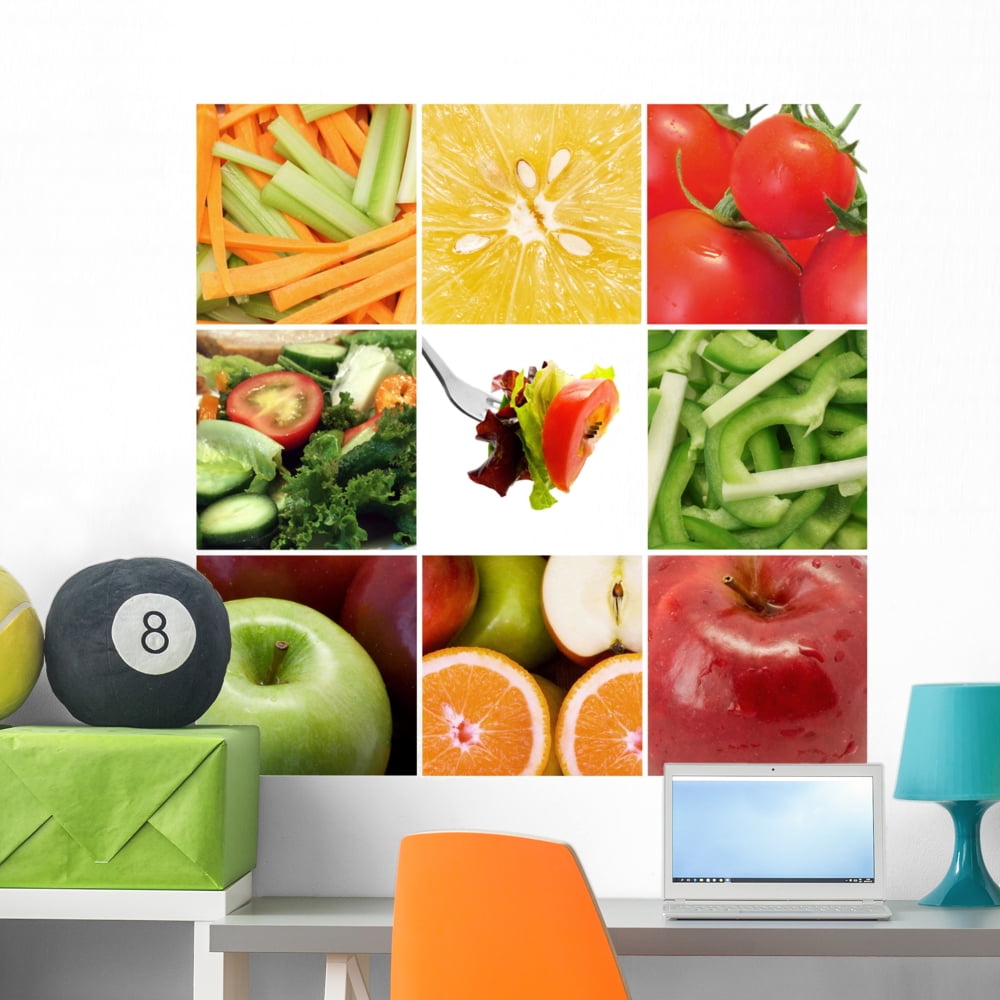 Healthy Fruit and Vegetables Wall Mural by Wallmonkeys Peel and Stick