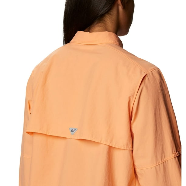 Columbia Women's PFG Bahama II Long Sleeve Shirt, Breathable, UV  Protection, Bright Nectar, Small
