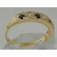 thumbnail image 4 of LBG 18k Yellow Gold Cultured Pearl and Sapphire Womens Band Ring - Sizes 4 to 12 Available, 4 of 6