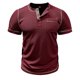 thumbnail image 2 of pstuiky camiseta de hombre, Camiseta de manga corta para hombre, estilo informal, lisa, con cuello vuelto, botones y blusa ropa de hombre l, 2 of 5