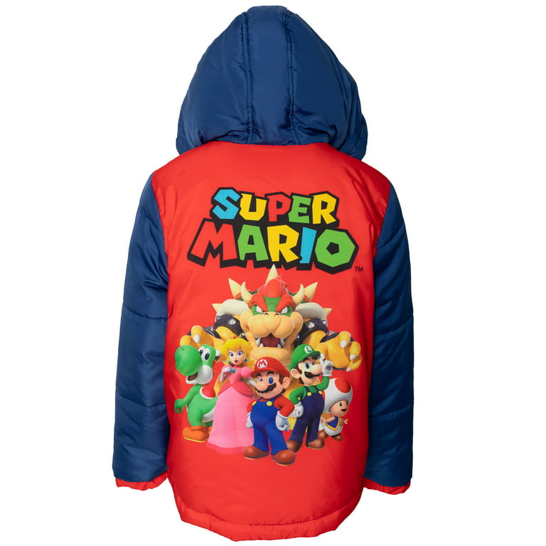 silueta compañero Relacionado SUPER MARIO Little Boys Winter Coat Puffer Jacket Red 5-6 - Walmart.com