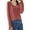 Brick Red, variant on Womens Knit Sweaters V Neck Long Sleeve Solid Color Casual Trendy Loose Fit Breathable Comfort Tops Khaki S