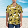 thumbnail image 4 of Daiia Horsemen In Horseraces Hawaiian Shirt for Men Gentle Cotton Regular Short Sleeve Casual-Medium, 4 of 9