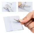 thumbnail image 4 of Paquete de 100 etiquetas de nombre de 90 x 56 mm, transparentes, con clip para etiquetas de nombre para ropa, estuche para etiquetas de nombre con clip para tarjetas de identificación para la, 4 of 6