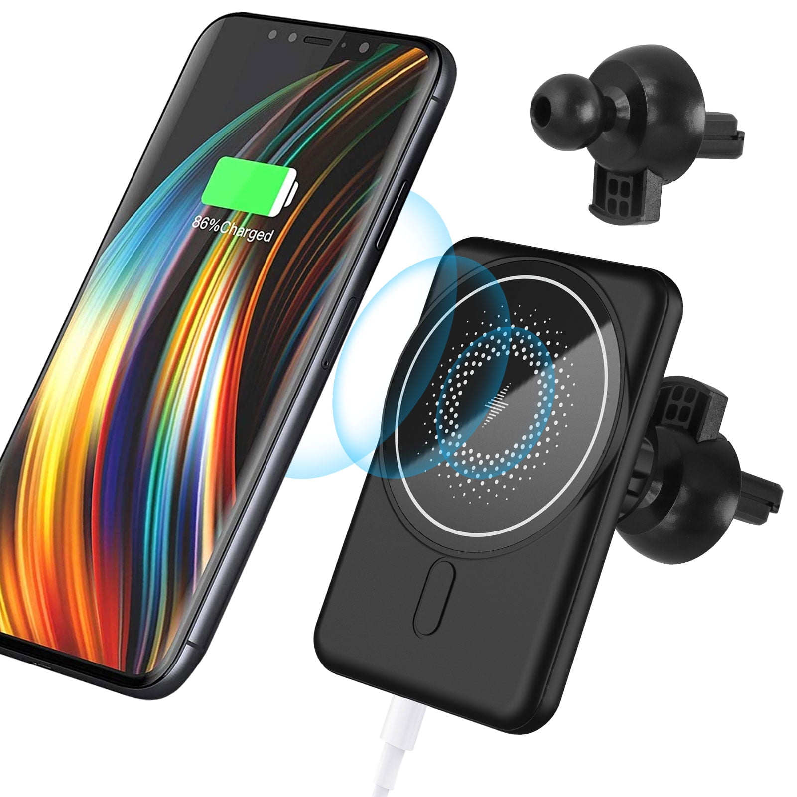 Magnetic Wireless Car Charger Compatible with iPhone 13 Pro Max 