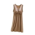 thumbnail image 2 of Kaemgyyd Women's Nightgown Soft Comfy Sleeveless V Neck Sleepwear Lounge Loose Built-In Bra Pleated Flowy Sleep Dress, 2 of 2