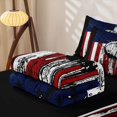 thumbnail image 6 of Manfei Vintage Basketball Zipper Queen Comforter Set with Fitted Sheet and 2 Pillowcases,Classic Us Flag Striped Zipper Bedding Set,Red White,Black Reversible,4pcs, 6 of 8