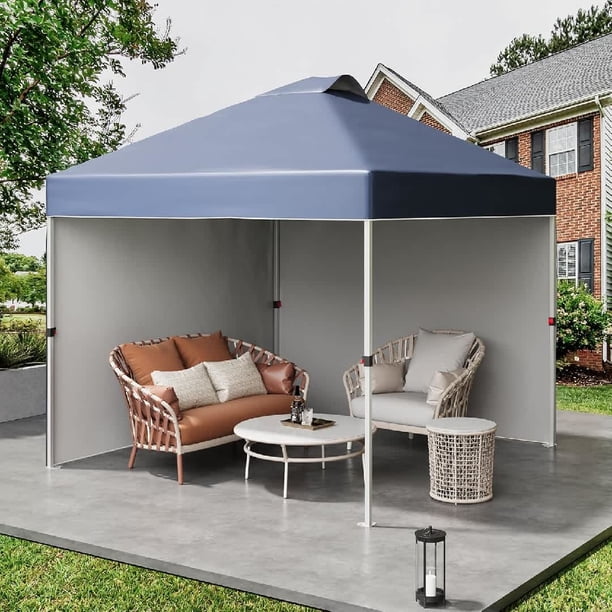 Pop Up Canopy Tent para Commercial Use Resistente 2 Removable Side Panels Privacy cm de Anchoheeled Carry Bag 4 Sandbags Portátil Sun Shelter para Camping Beach Parties y Events