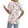 thumbnail image 4 of Womens Blouses Summer Short Sleeve Tops Dressy V-Neck Casual Loose Fit Floral T Shirts M YH002, 4 of 4