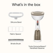 Conair Handheld Garment Steamer for Clothes, Turbo ExtremeSteam 1875W Fabric Steamer, Portable Handheld Design, Strong Penetrating Steam, White/Champagne
