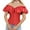 Red, variant on BLTIBY Women's Off Shoulder Boned Overbust Corset Bustier Lace Up Lingerie Bodyshaper Tops Waist Wrapped Lingerie Cincher Green S