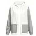 thumbnail image 6 of Waterproof Zip Up Rain Jackets for Women Plus Size Hooded Solid Long Sleeved Zipper Jacket Top Blouse Casual Pocket Coat, 6 of 6