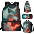 thumbnail image 7 of Yuyamidu 4 in 1 Cool Wolf Kids Backpack with Lunch Bag for Boys Girls Bookbag and Lunch Box Set Pencil Case Water Bottle Bag Middle/Elementary School Bag for 4th Grade, 7 of 7