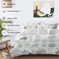 thumbnail image 4 of Sage Green Coastal Bedding 3 Piece Duvet Cover Set Queen Size, Nautical Summer Beach Coral Sea Turtle Soft Microfiber Comforter Cover with Zipper Closure & Pillowcases, FadeResistant Quilt Cover, 4 of 9
