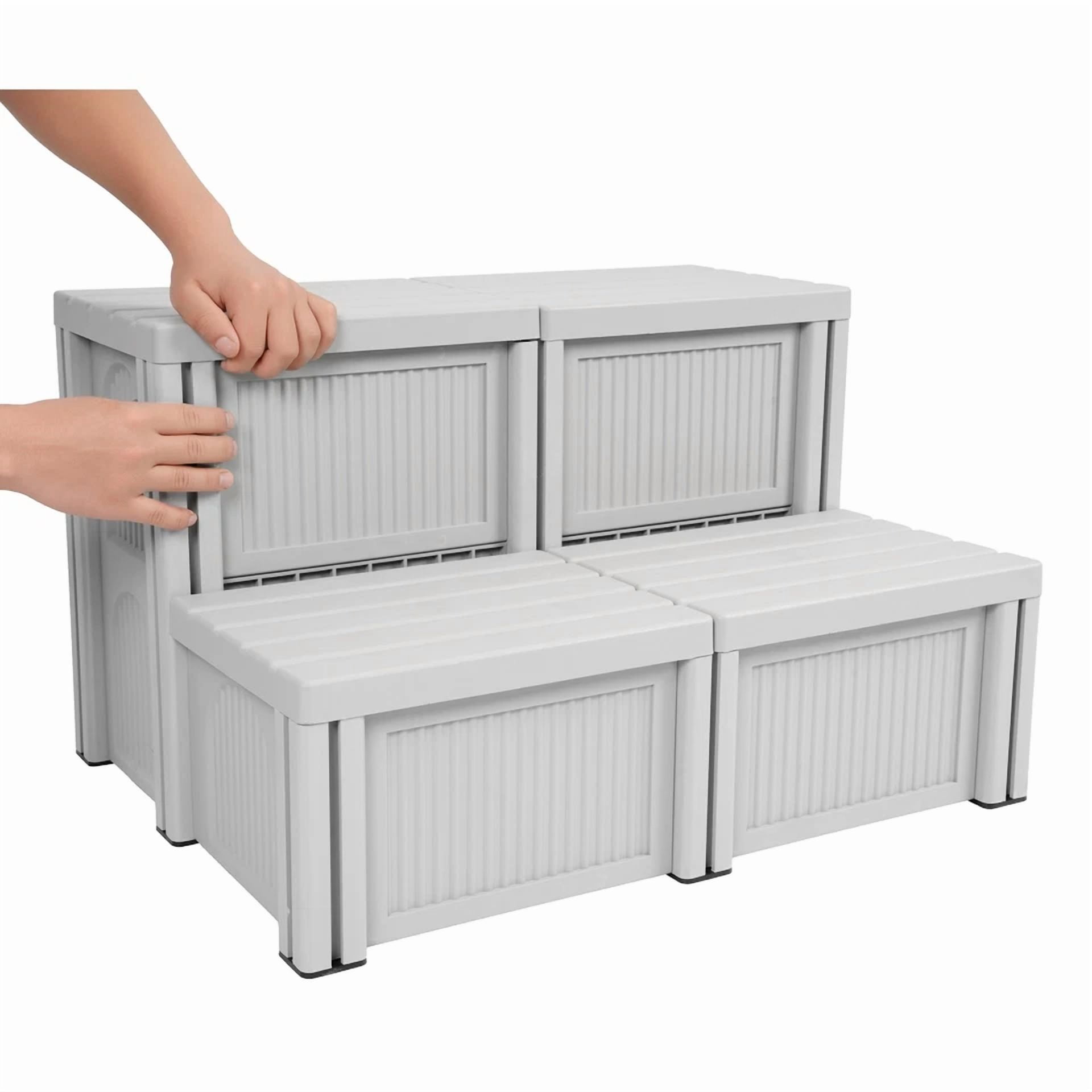 Kojem Spa Hot Tub Step, 2-Step Stool With Storage, Non-Slip Multi Purpose Stairs