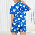thumbnail image 4 of Valentine's Pajamas for Women Heart Printed Casual Lapel Button Short Sleeve Blouse And Short Pants Pajama Sets, 4 of 8