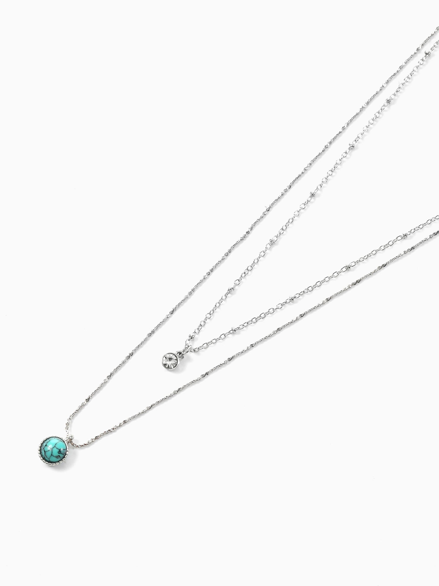 Time and Tru Women's Silvertone Layered Necklace, 1 Piece