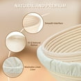 thumbnail image 5 of TINANA Bread Proofing Basket Set of 2, 9 Inch Round & 10 Oval Cane Sourdough Baskets with Lame, Dough Scraper Linen Liner Basting Brush for Making Baking Fermentation, 5 of 5