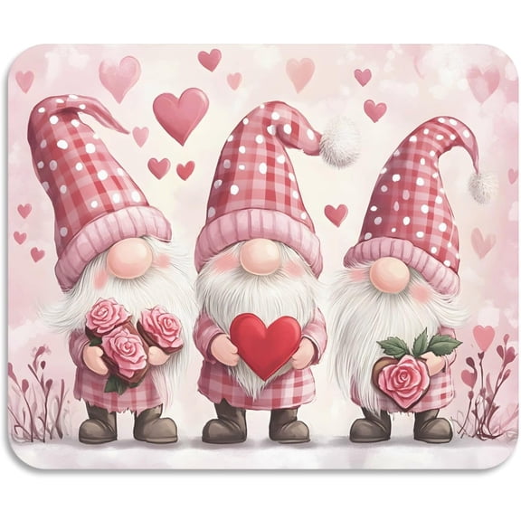 Valentines Day Gnome Pink Rose Flowers Hearts Dish Drying Mat for Kitchen Counter Absorbent Microfiber Large Drying Pad Dish Mats for Kitchen Countertops 24x18 Inch