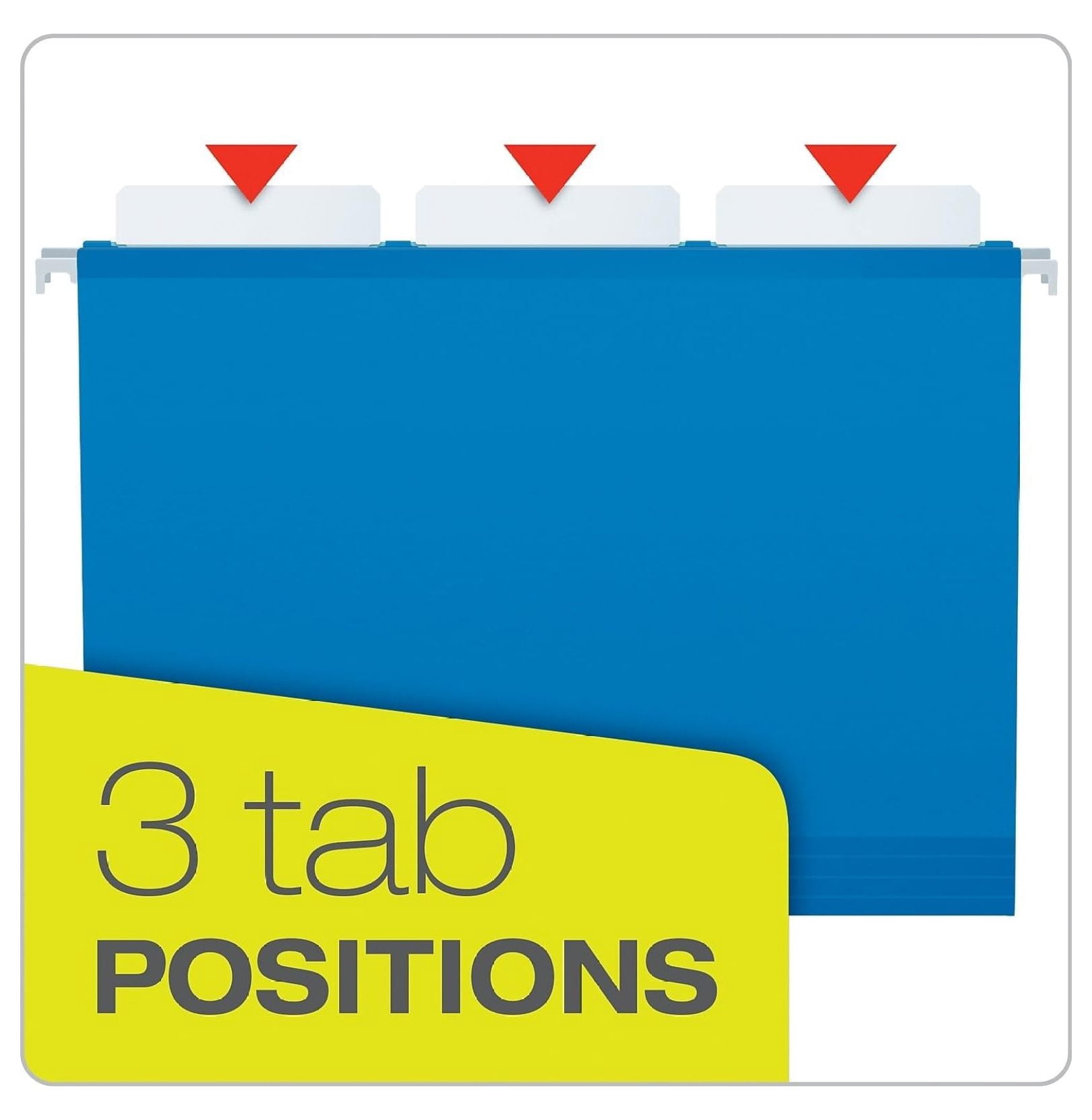 Hanging File Folders, Ready-Tab Reinforced - Letter Size, 3 Tab, Assorted Colors (25 Pack)