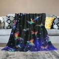 thumbnail image 2 of Shiartex Cute Flying Butterfly Blanket Gifts for Women Girls Beautiful Butterflies Black Flannel Throw Blankets Super Soft Cozy Couch Bed Living Room Travel Valentines Birthday Decor 50x60in, 2 of 6
