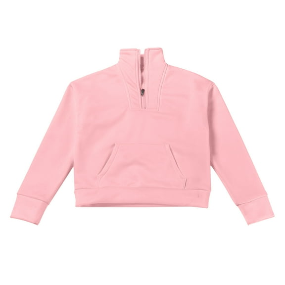 Hjtefg Girls Half Zip Sweatshirt – Cozy Fall Pullover Hoodie with Pocket, Lightweight Warm Layer for Teens, Stylish Casual Wear,Color: X1-Pink Size: 9-10 Years
