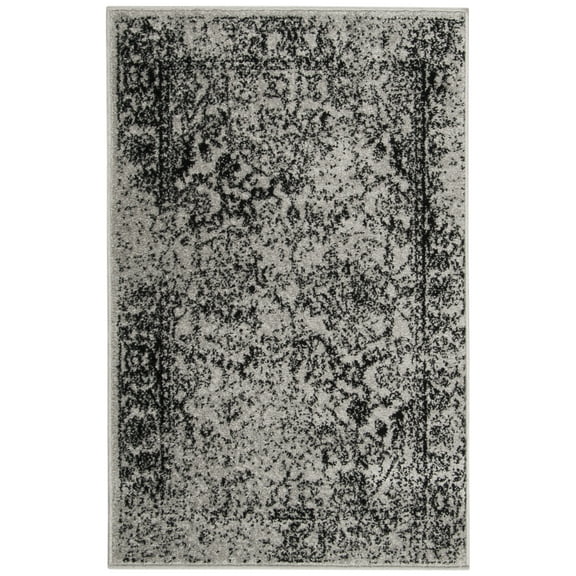 SAFAVIEH Adirondack Wyatt Traditional Distressed Area Rug, Grey/Black, 2'6" x 4'