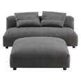 thumbnail image 4 of Modular Loveseat Sofa and Ottoman, Dark Gray, Fabric, Living Room Lounge Cafe Lobby Hospitality Restaurant, Modern Contemporary, HB37439, 4 of 10