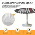 thumbnail image 2 of Elastic Fitted Round Tablecloth, American Flag Waterproof Stretch Table Cover for 55"-60" Tables, Retro US Flag Baseball Stars Gray Washable Outdoor Tablecloths for Patio, Picnic, Camping, 2 of 9