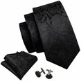 thumbnail image 2 of Barry.Wang Classic Ties for Men Formal Business Wedding Solid Paisley Necktie Set, 2 of 2