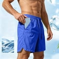 thumbnail image 6 of Men's Quick Dry Cooling Athletic Shorts, Elastic Waist Drawstring Breathable Workout Shorts with Pockets for Running, Gym & Casual Wear Size S-5XL Blue, 6 of 9