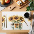 thumbnail image 2 of Summer Sunflower Placemats Set of 12, Retro Watercolor Yellow Floral Non-Slip Place Mats Washable Table Mats for Kitchen Dining Table Decorations Indoor/Outdoor, 2 of 9