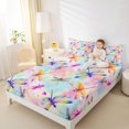 thumbnail image 4 of Homewish Watercolor Dragonfly Twin Sheet Sets,Flying Animal Twin Fitted Sheet,Colorful Tie Dye Flat Sheet For Girls Kids,Microfiber Bedroom Decor,3pcs, 4 of 7