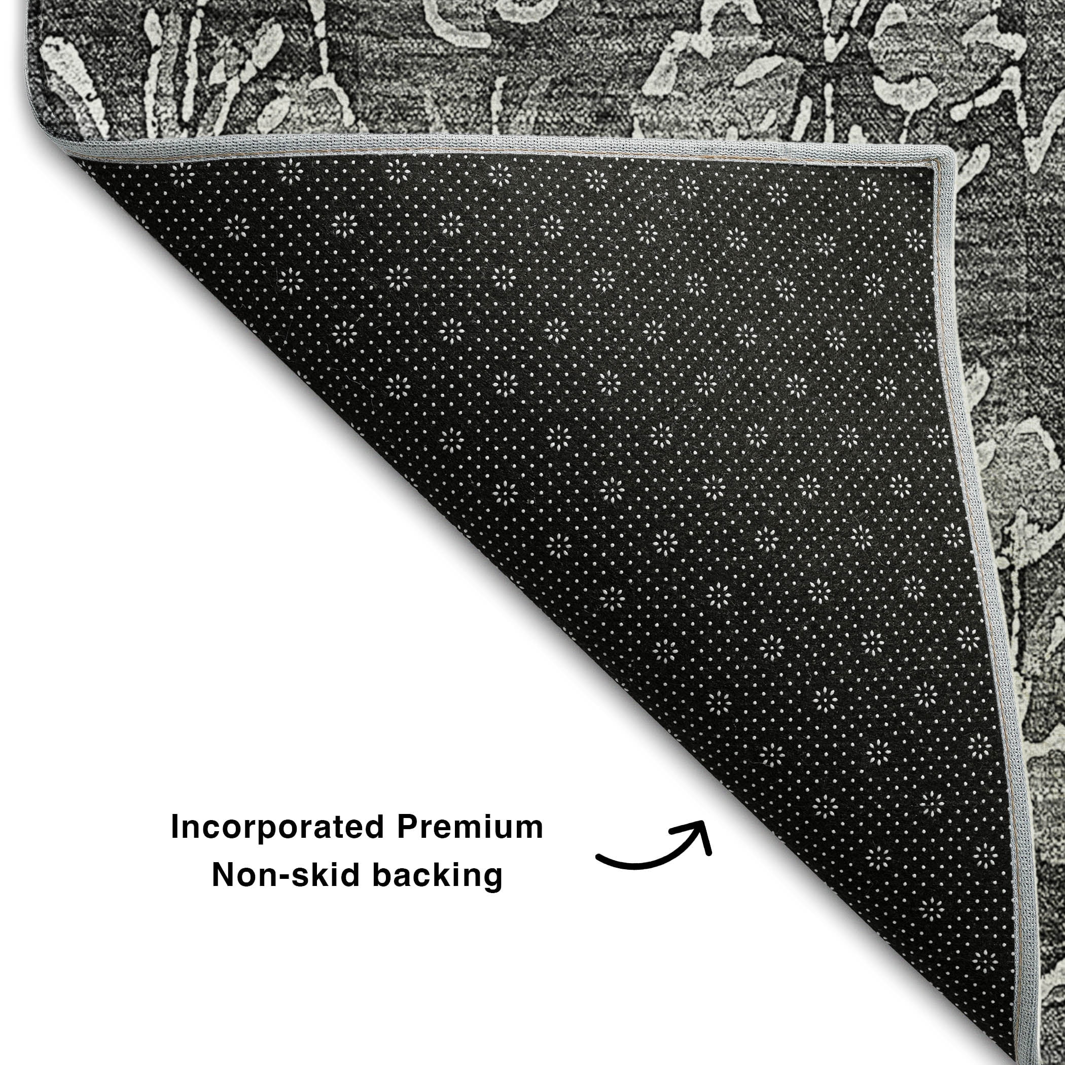 Addison Rugs Mayfield Washable Transitional Floral Gray Rectangle Rug, 9' x 12'