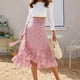 thumbnail image 5 of Faldas Midi De Verano Faldas midi divididas irregulares para mujer Falda bohemia con estampado floral de gasa (Rosa XL) Cgtredaw para Mujer Rosa T XL, 5 of 6