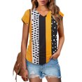thumbnail image 2 of Staron Womens Summer Tops Short Sleeve Loose Summer Ruched Basic Tees Tshirts Dressy V Neck Tunic Tops Shirts, 2 of 7