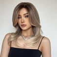 thumbnail image 2 of Women's Wig Side Parting Medium Length Wavy Hair Wig with, 2 of 8